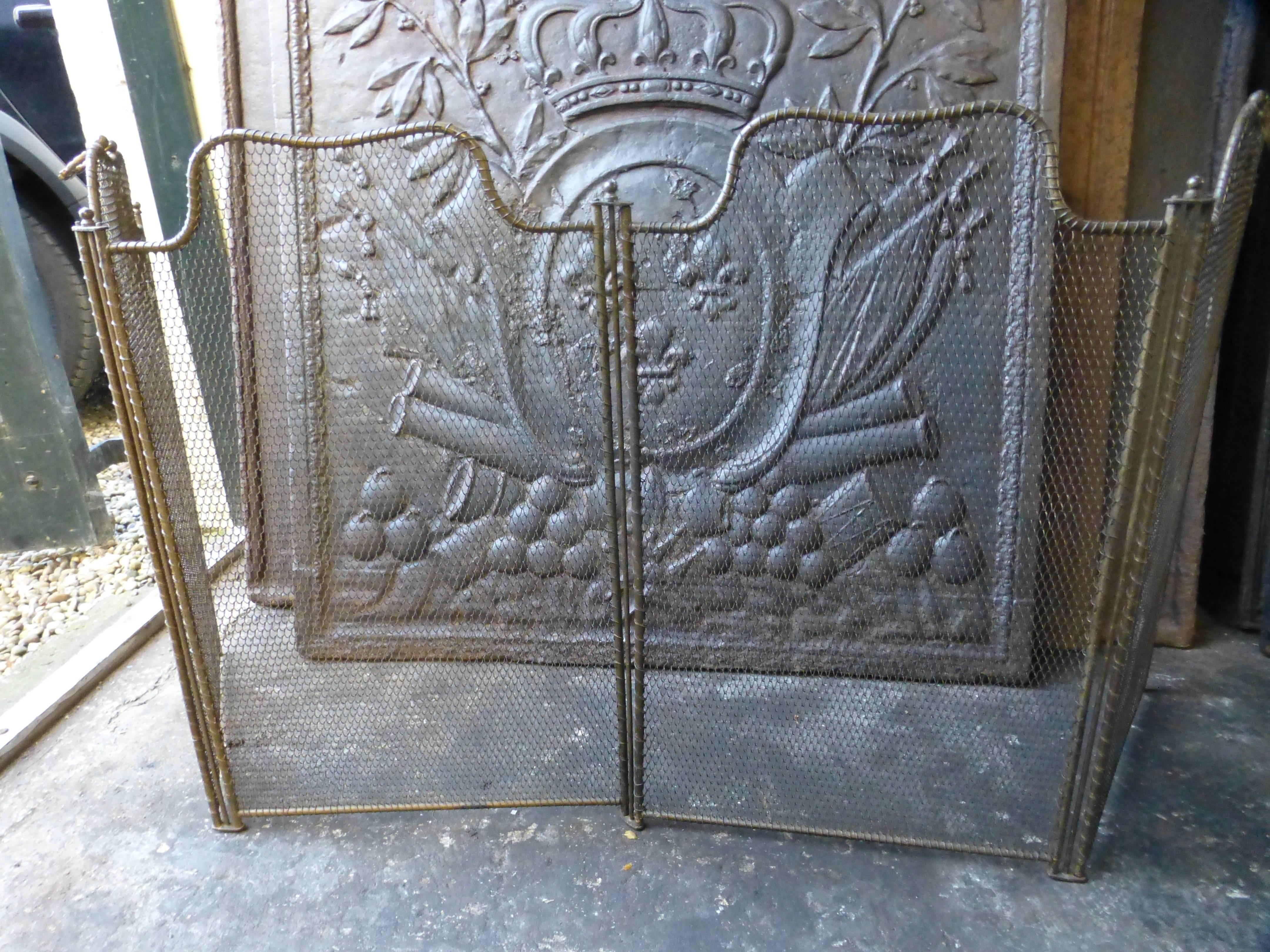 Forged 19th Century French Fireplace Screen