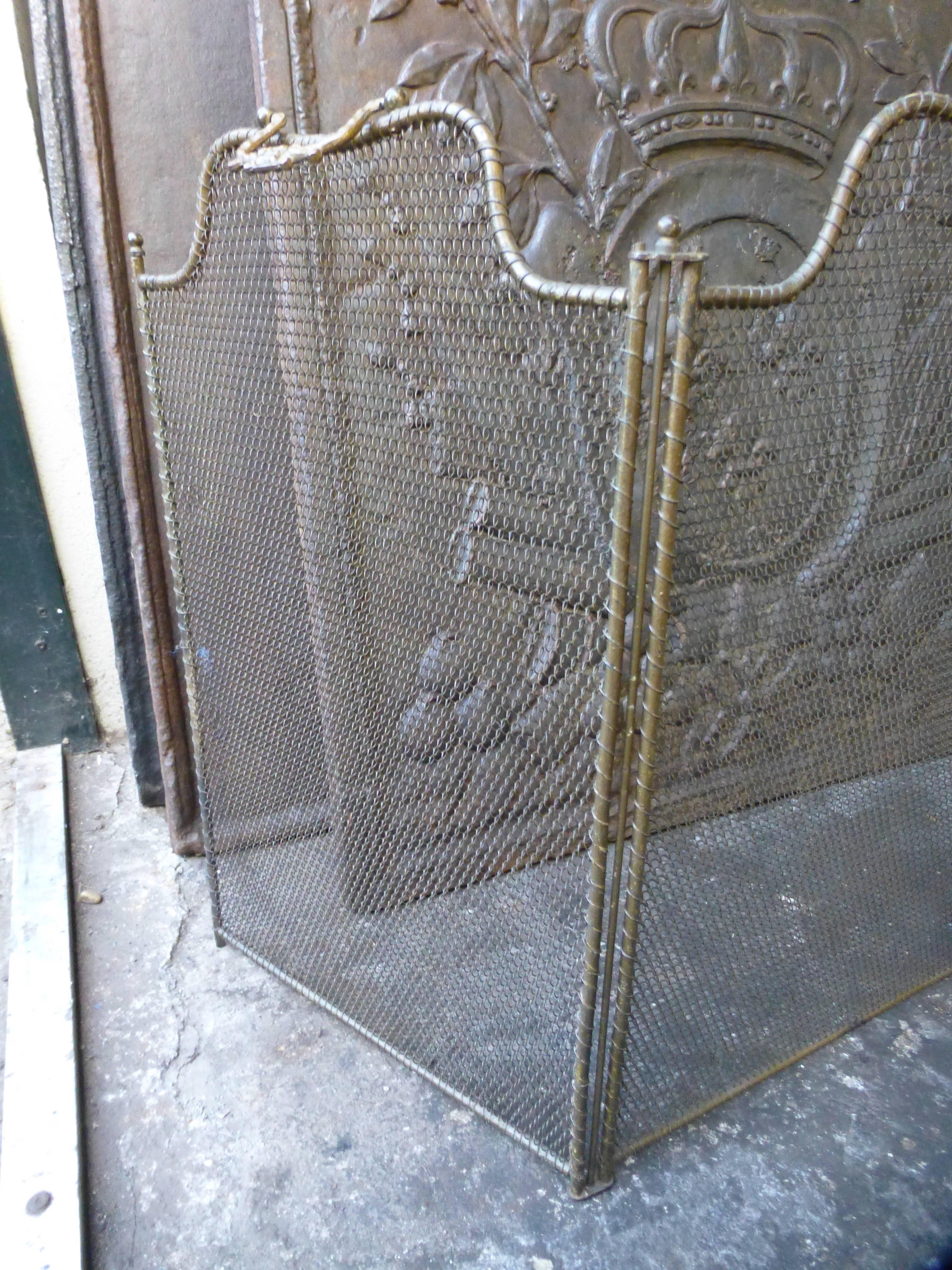 Brass 19th Century French Fireplace Screen