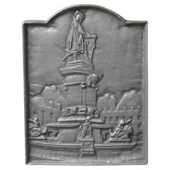 Plaque de cheminée française D'Artagnan du 19e-20e siècle