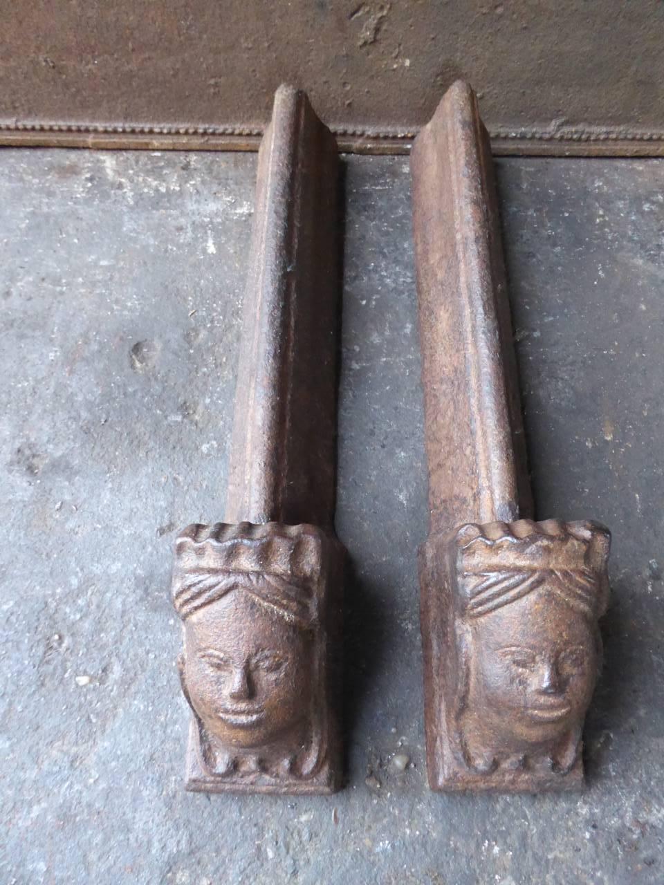 18th Century and Earlier 18th Century French Andirons or Firedogs For Sale