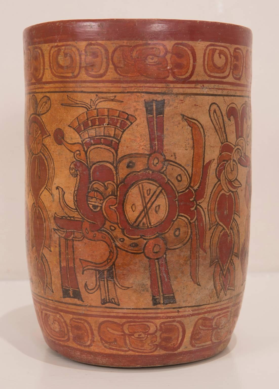 Mayan Cylinder Vessel For Sale at 1stDibs mayan pottery for sale