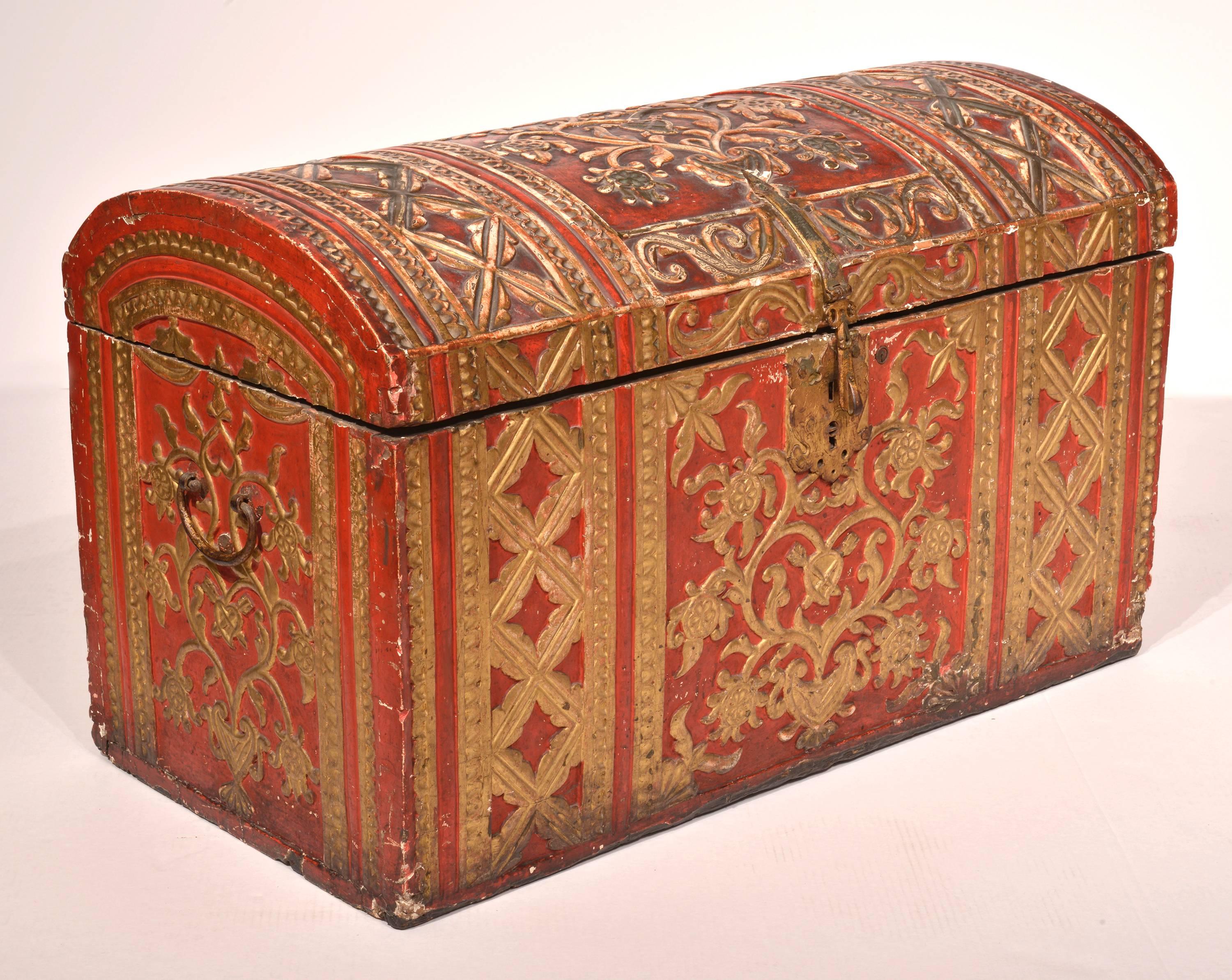 18th Century Trunk with Two Chairs