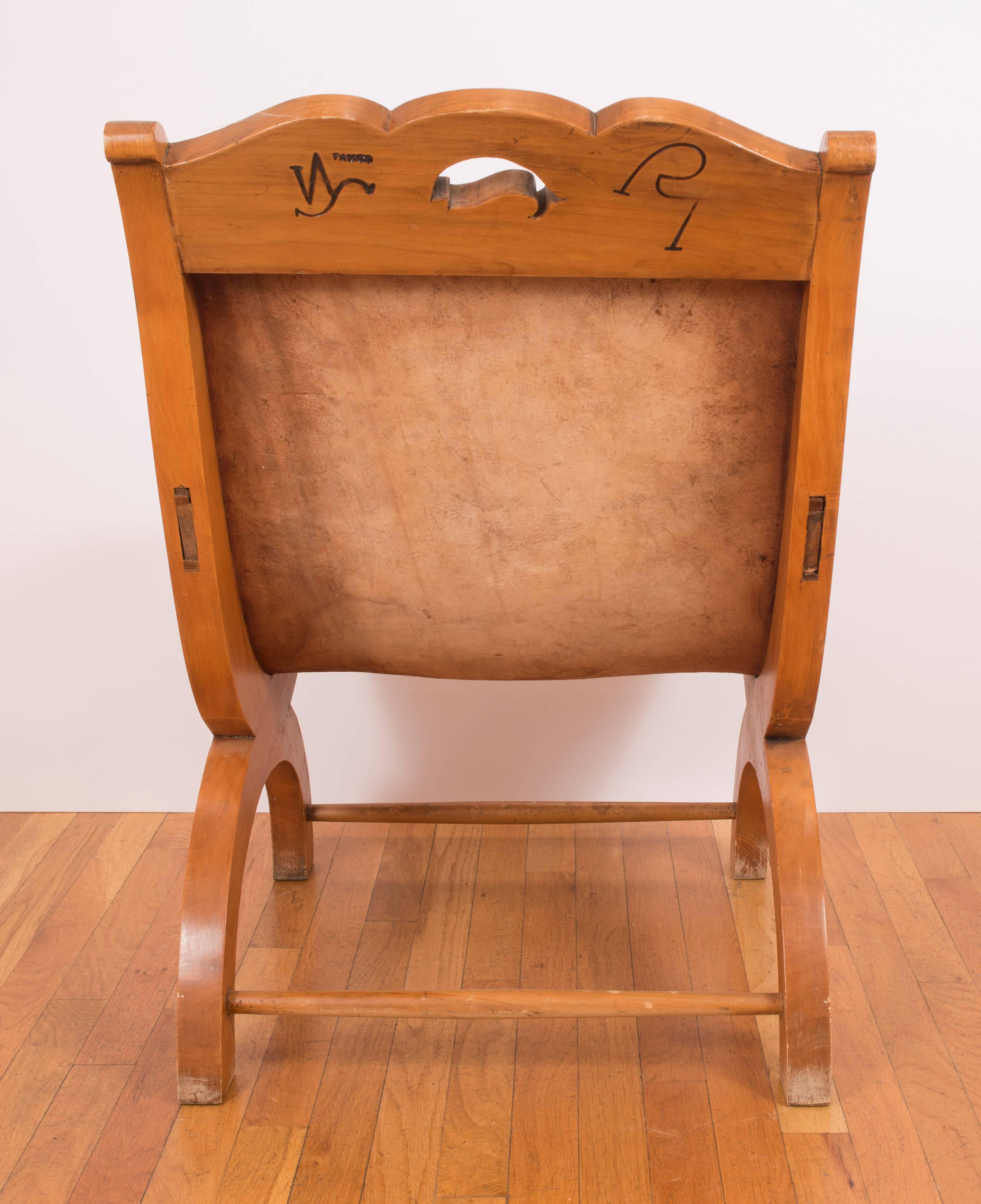 Sabino wood and tanned leather.

“Butaquito” chair by William Spratling (1900-1967), American-born designer who became known as the father of Mexican modernist jewelry after his move to Taxco in 1928. In the early 1930s, Spratling created a modern