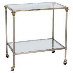 French Hollywood Regency Style Mixed-Metal Rolling Drinks Trolley, Circa 1970)