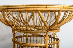 Italian Rare 20th Century Coastal Organic Rattan Center Table