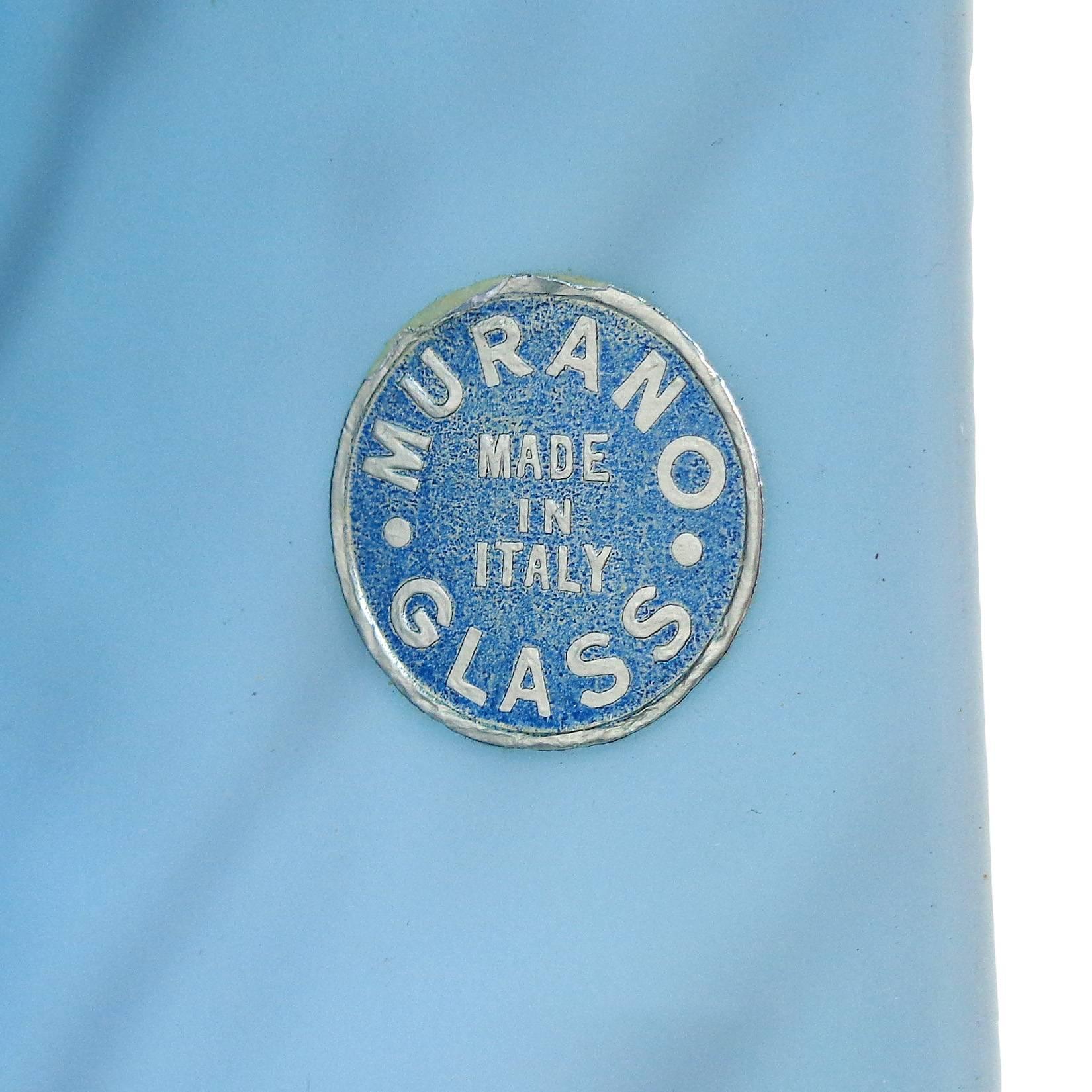Fratelli Toso Murano Blue Aventurine Swirl Italian Art Glass Bowl In Excellent Condition In Kissimmee, FL