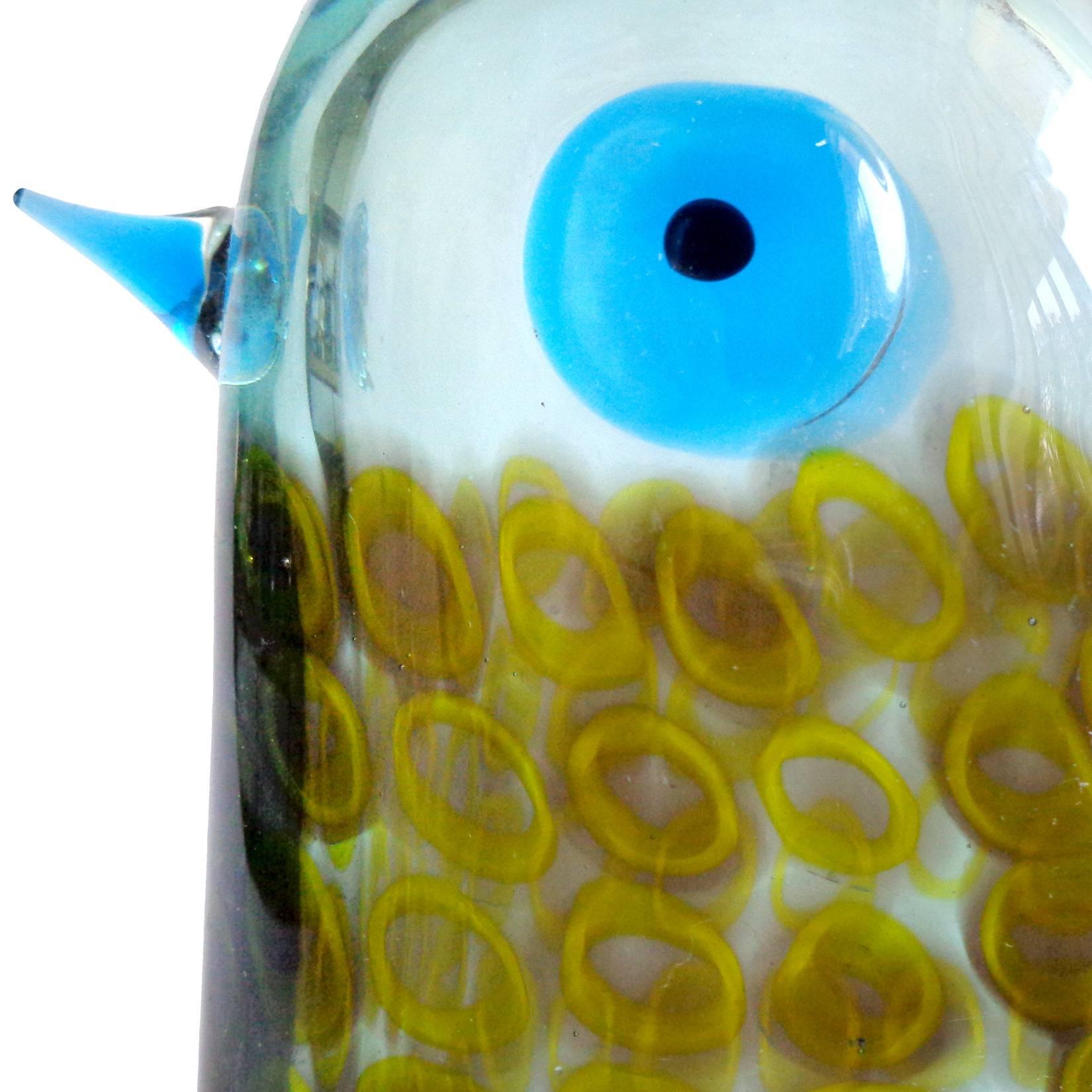 Free shipping worldwide! See details below description.

Rare Murano light blue and yellow circle murrines art glass baby penguin bird sculpture. Attributed to designer Gino Cenedese. The piece is unusually large and very cute shape.

Please