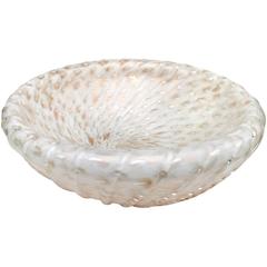 Huge Murano Aventurine Flecks and Bubbles Italian Art Glass Centerpiece Bowl 7