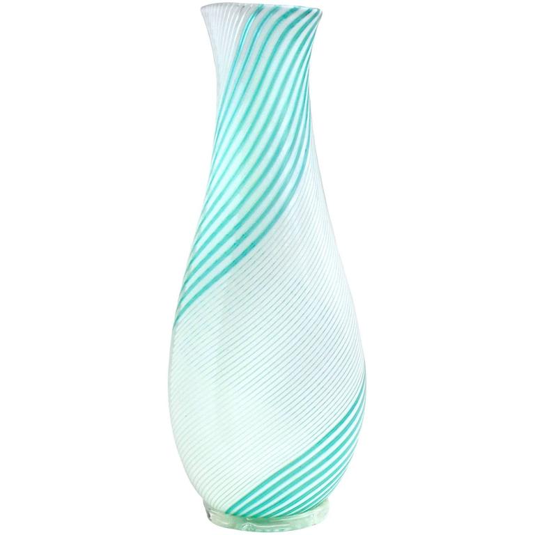 Dino Martens Murano Blue And White Ribbons Italian Art Gl Flower Dino Martens Murano Blue And White Ribbons Italian Art Gl Flower Vase For
