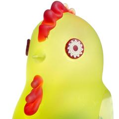 Murano Glowing Yellow and Millefiori Italian Art Glass Rooster Sculpture