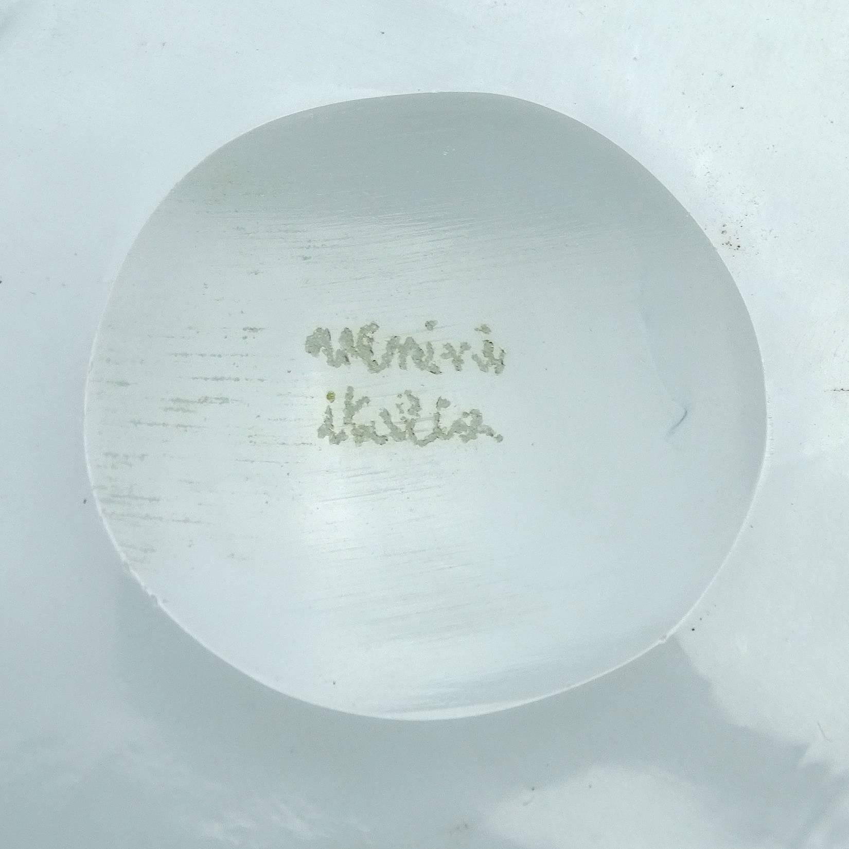 Venini Bianconi Murano Weiße Füllhornvase aus italienischem Kunstglas mit Zanfirico-Bändern im Angebot 4
