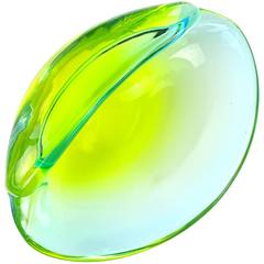 Cenedese Murano Sommerso Yellow Green Italian Art Glass Conch Seashell Bowl 6