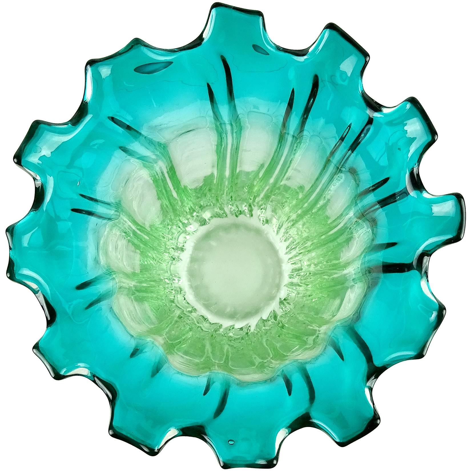 vintage aqua blue glass vase