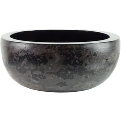 Vintage Alfredo Barbini Murano Black Scavo Texture Italian Art Glass Decorative Bowl