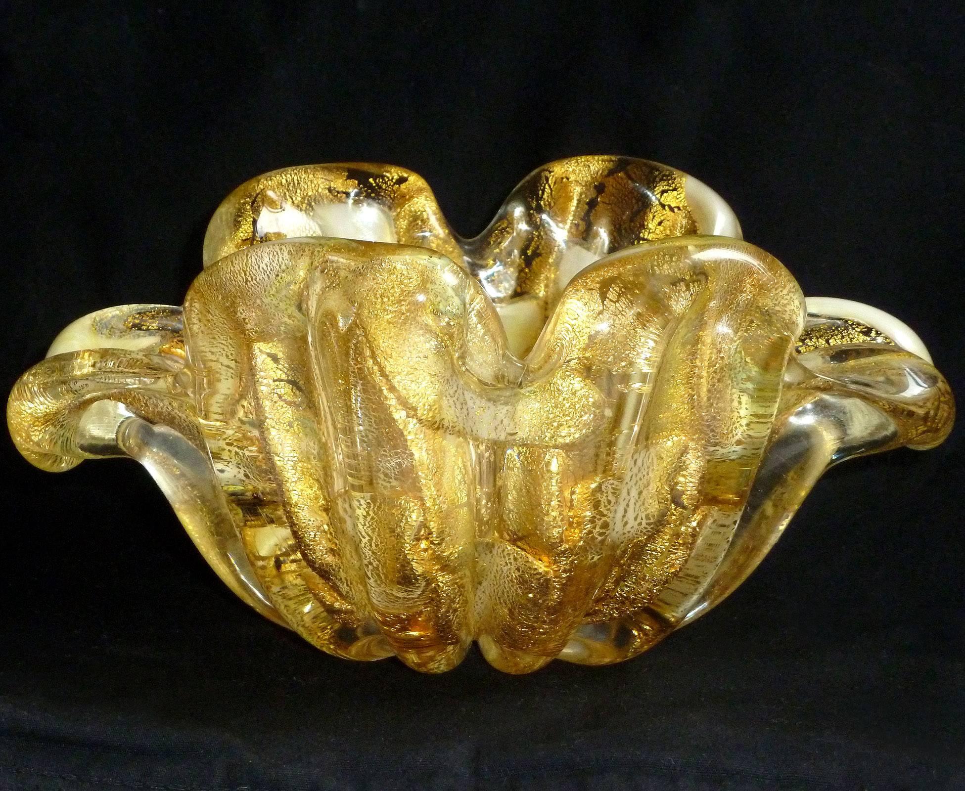 Reserved for Wai - Ercole Barovier Toso Murano Flower Form Bowls In Excellent Condition In Kissimmee, FL