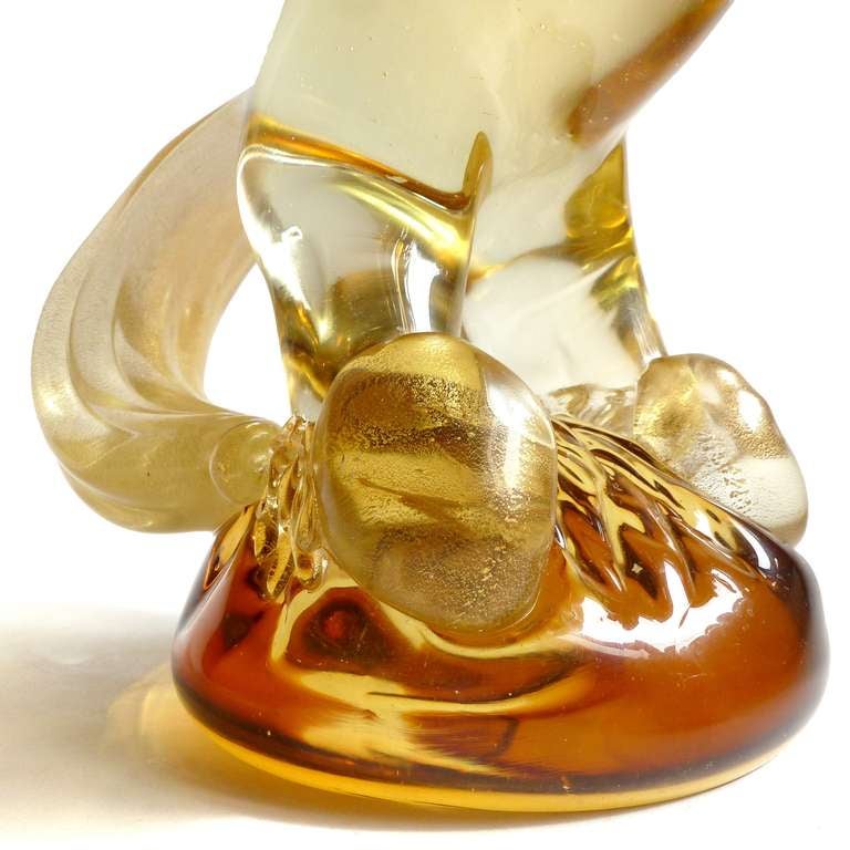 Italian Murano Sculpture with Amber Gold Flecks of a Rearing Clydesdale ...