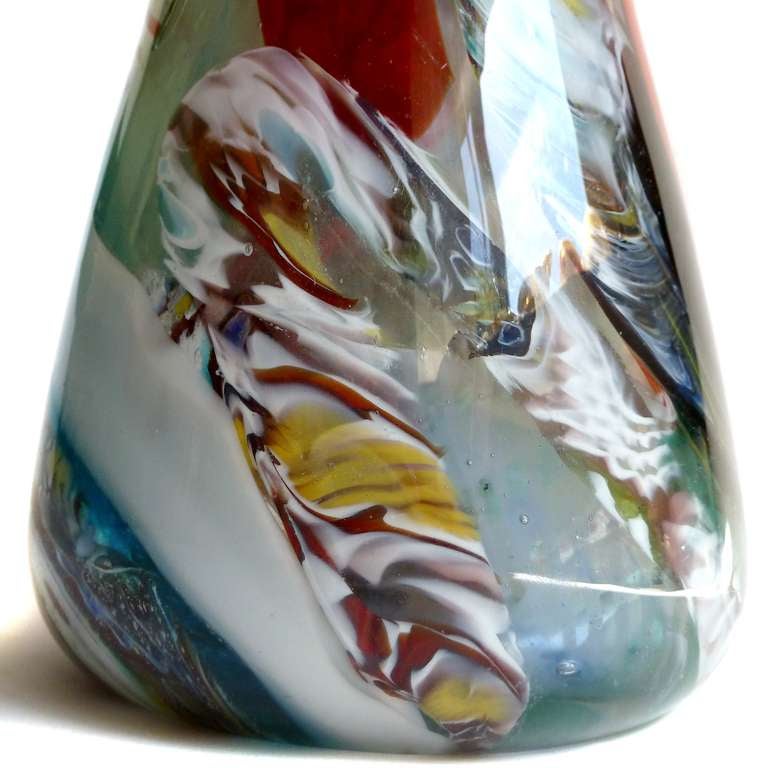 Vetro Dino Martens Vaso in vetro artistico italiano di Murano Millefiori Nastri Zanfirico in vendita