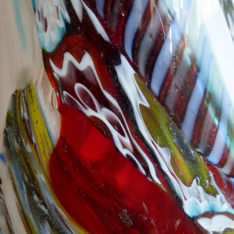 Dino Martens Vaso in vetro artistico italiano di Murano Millefiori Nastri Zanfirico in vendita 1