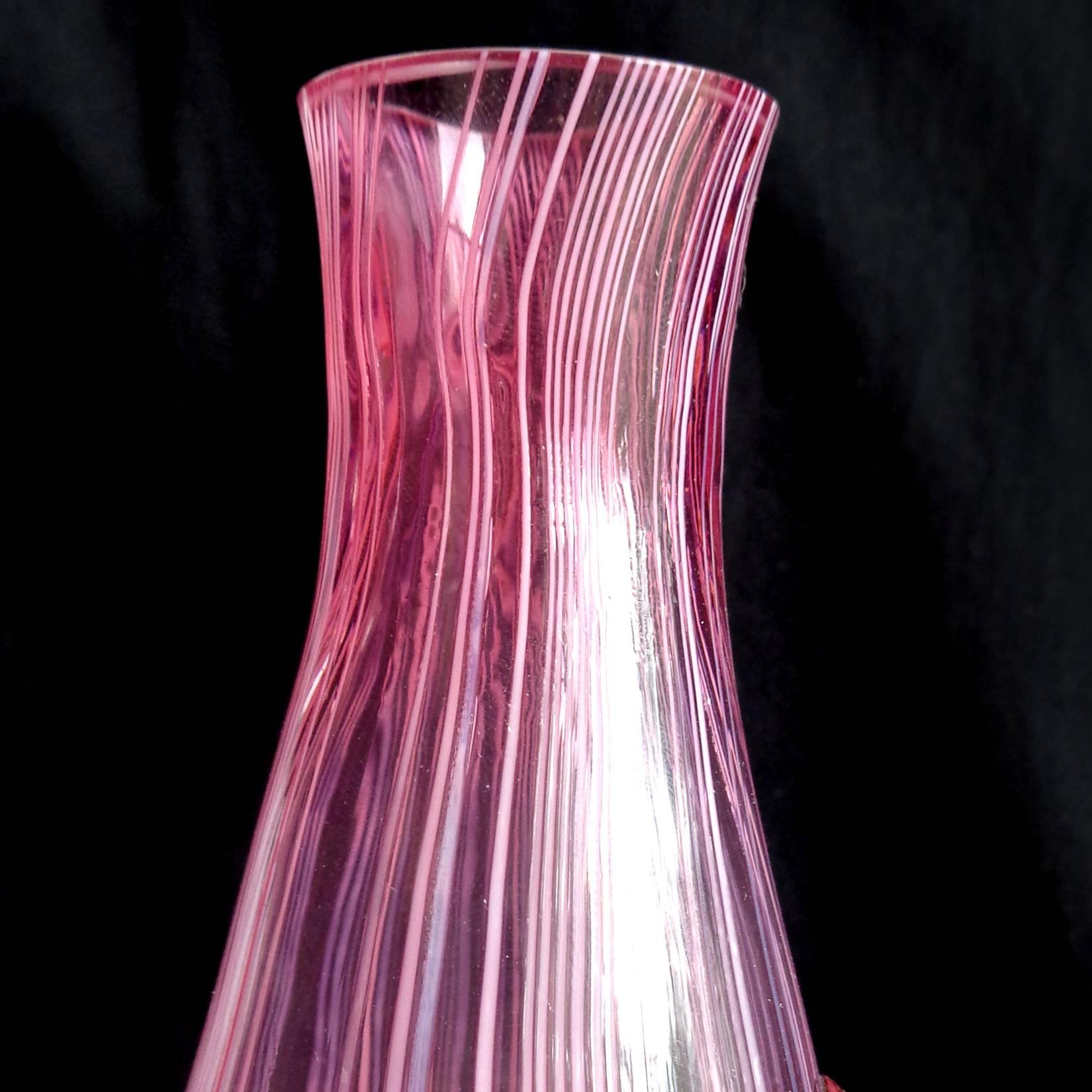 pink glass decanter