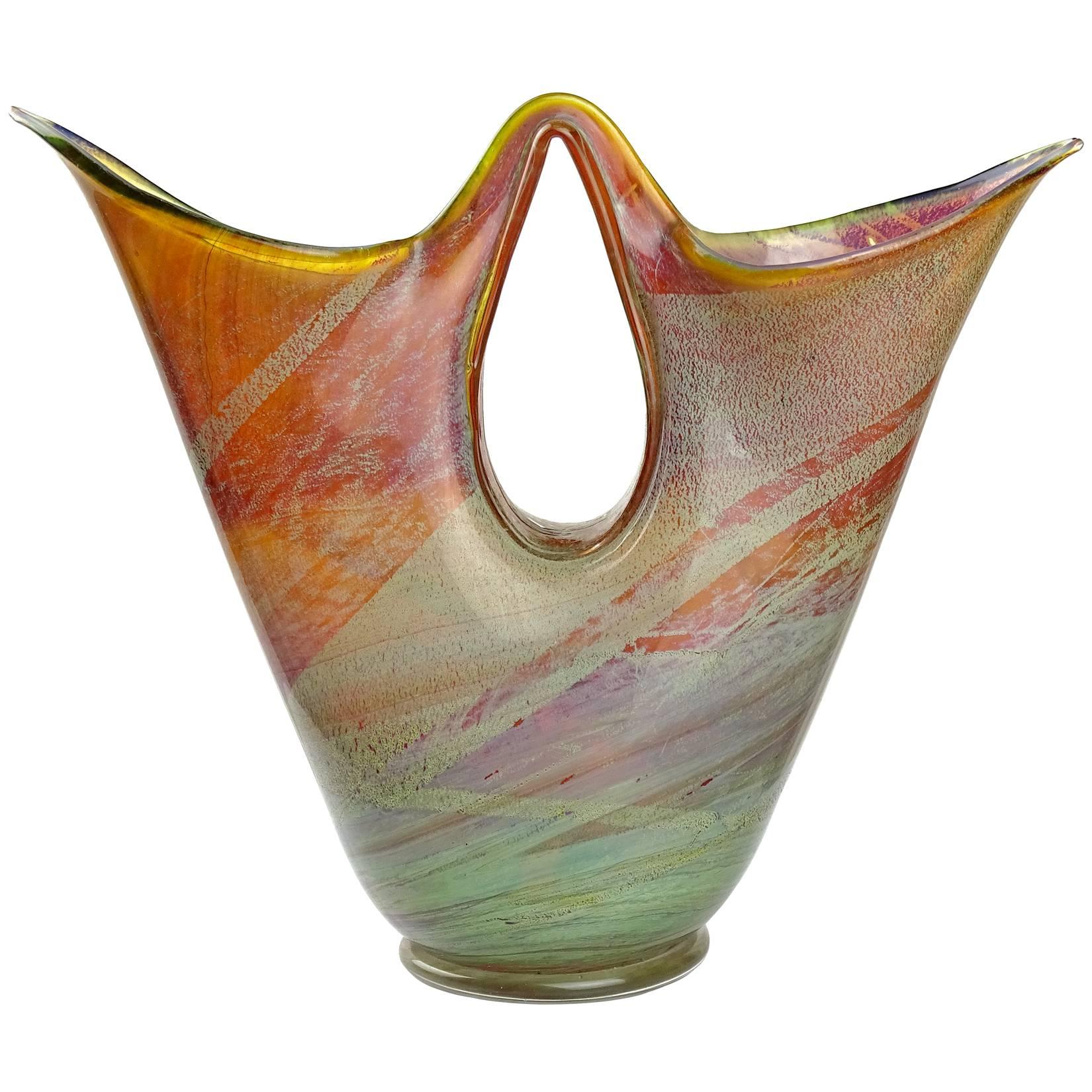 Ercole Barovier Murano 1956 Opal Chalcedony Italian Art Glass Double Spout Vase