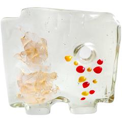 Salviati Murano Gold Leaf Abstract Italian Art Glass Sculpture 4