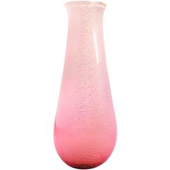 Archimede Seguso Murano Opalino Pink Gold Italian Art Glass Flower Vase