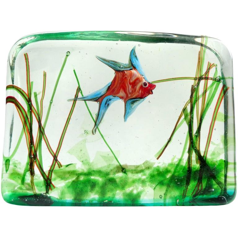 Murano Colorful Red Fish Italian Art Glass Aquarium Paperweight ...