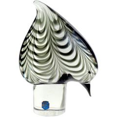 Cenedese Murano Signed 1976 Pulled Feather Italian Art Glass Bird Sculpture 6