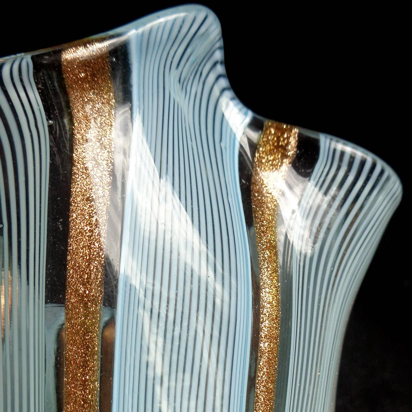 Dino Martens Aureliano Toso Murano Italian Art Glass Small Fazoletto Vases 1