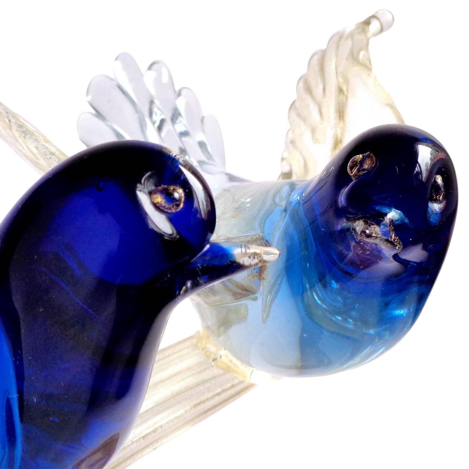 glass love birds figurines