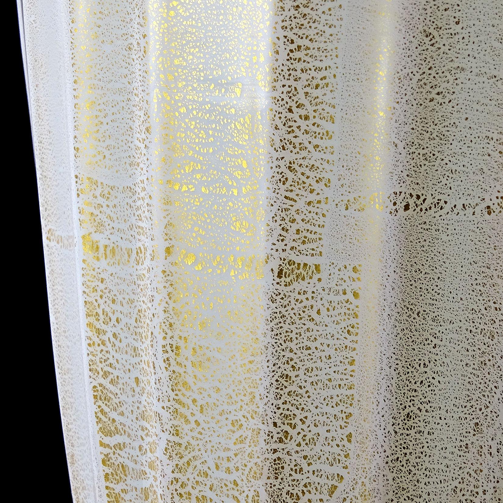 XX secolo Barovier Toso White Aqua Gold Flecks Contenitore in vetro artistico italiano di Murano in vendita