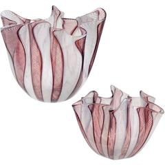 Venini Murano Signed Italian Art Glass Fazzoletto Handkerchief Vases 7