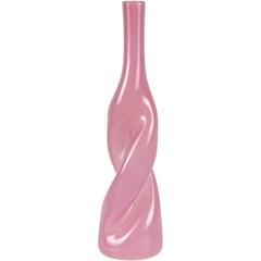 Archimede Seguso Murano Pink Opal Twisting Italian Art Glass Vase 5