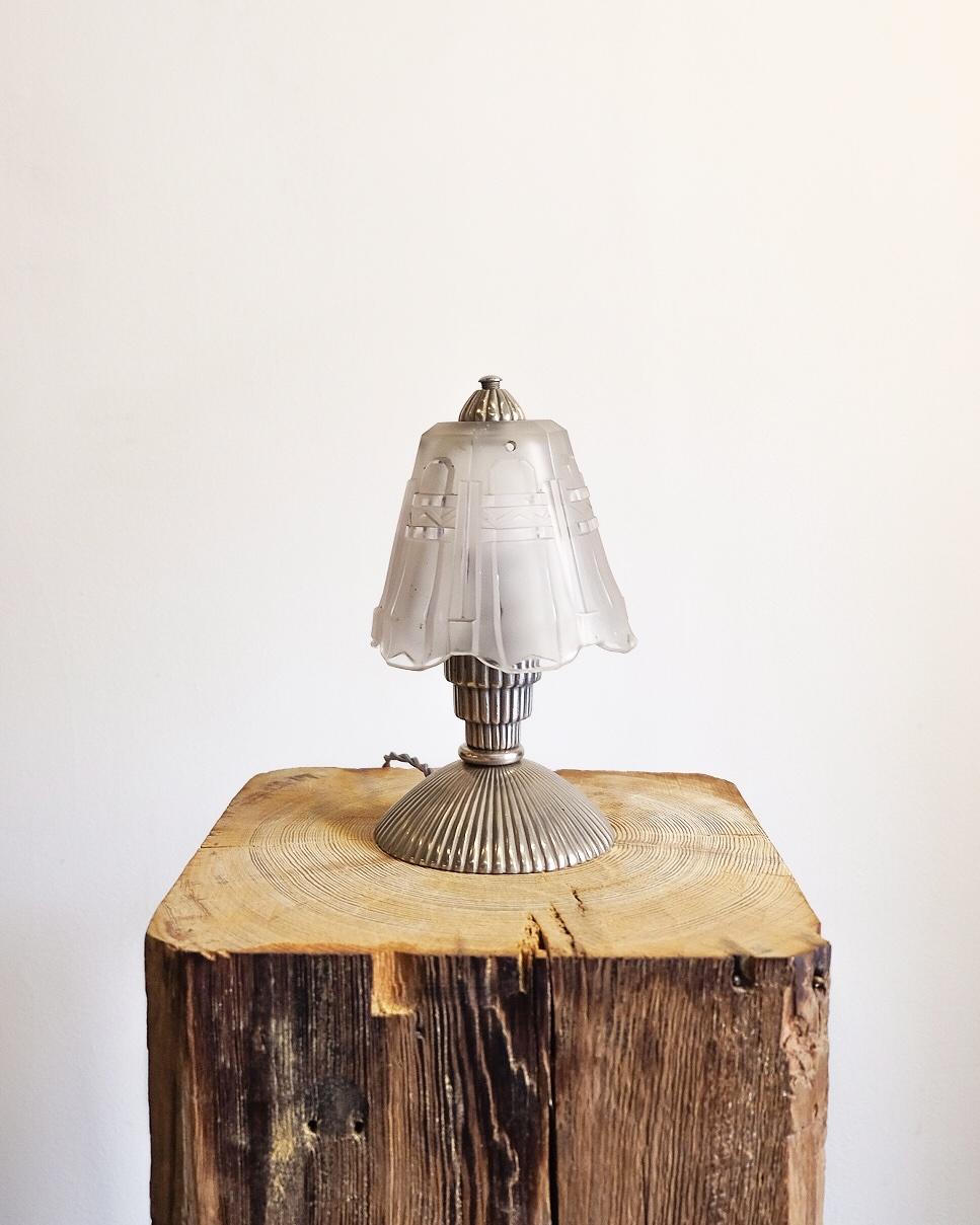 Metal Art Deco Lamp I For Sale