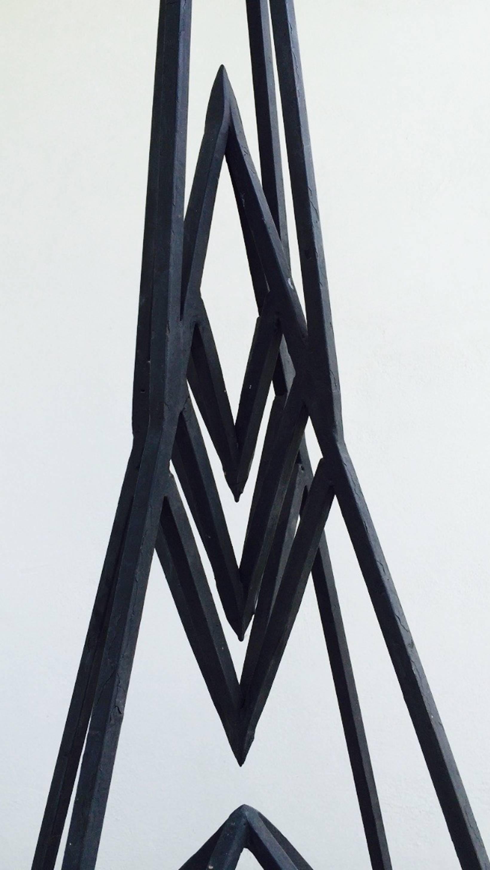 American Monumental Warren McArthur Frank Lloyd Wright Wrought Iron Plant Stand, 1929 For Sale