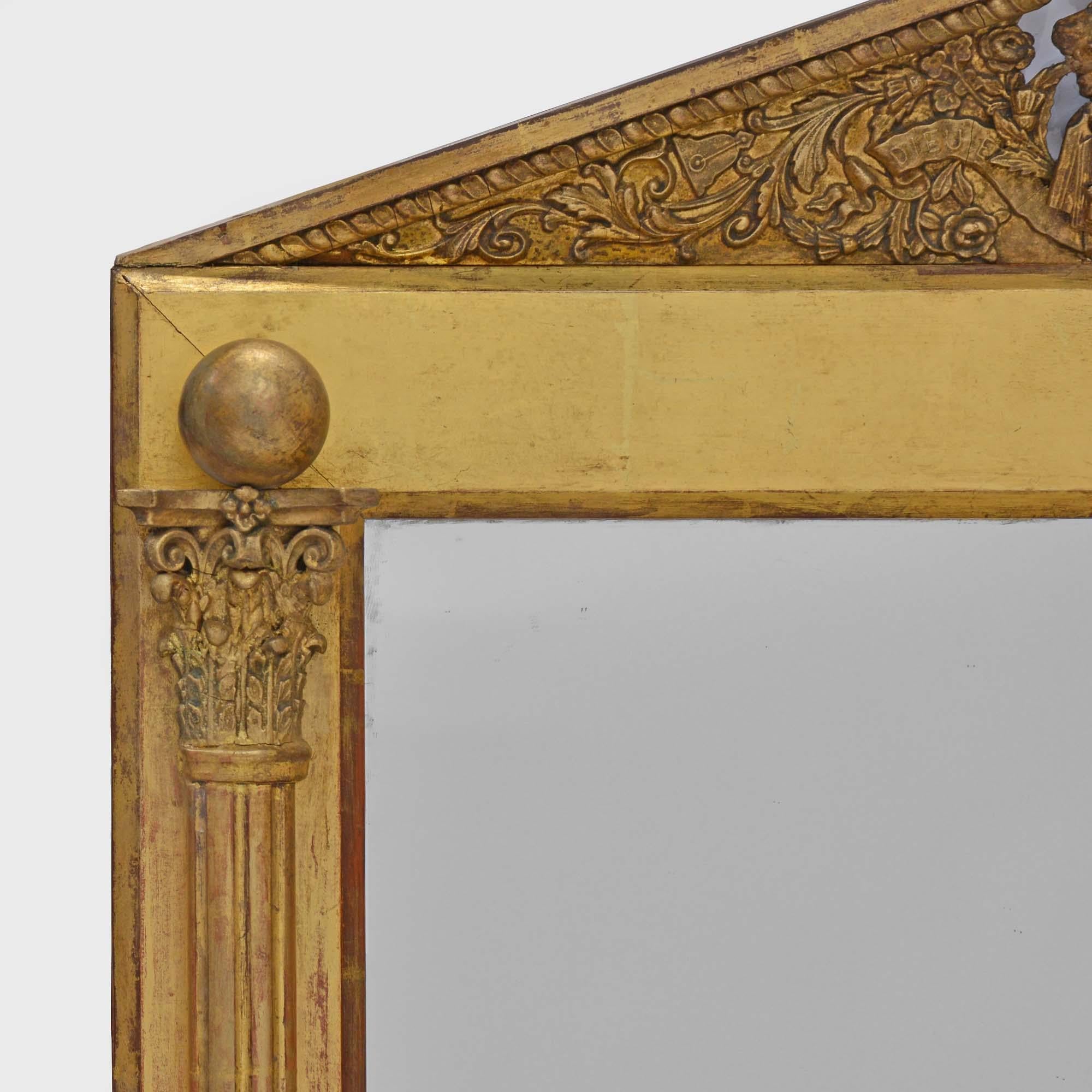 19th century antique giltwood mirror In Good Condition For Sale In Castle Douglas, GB