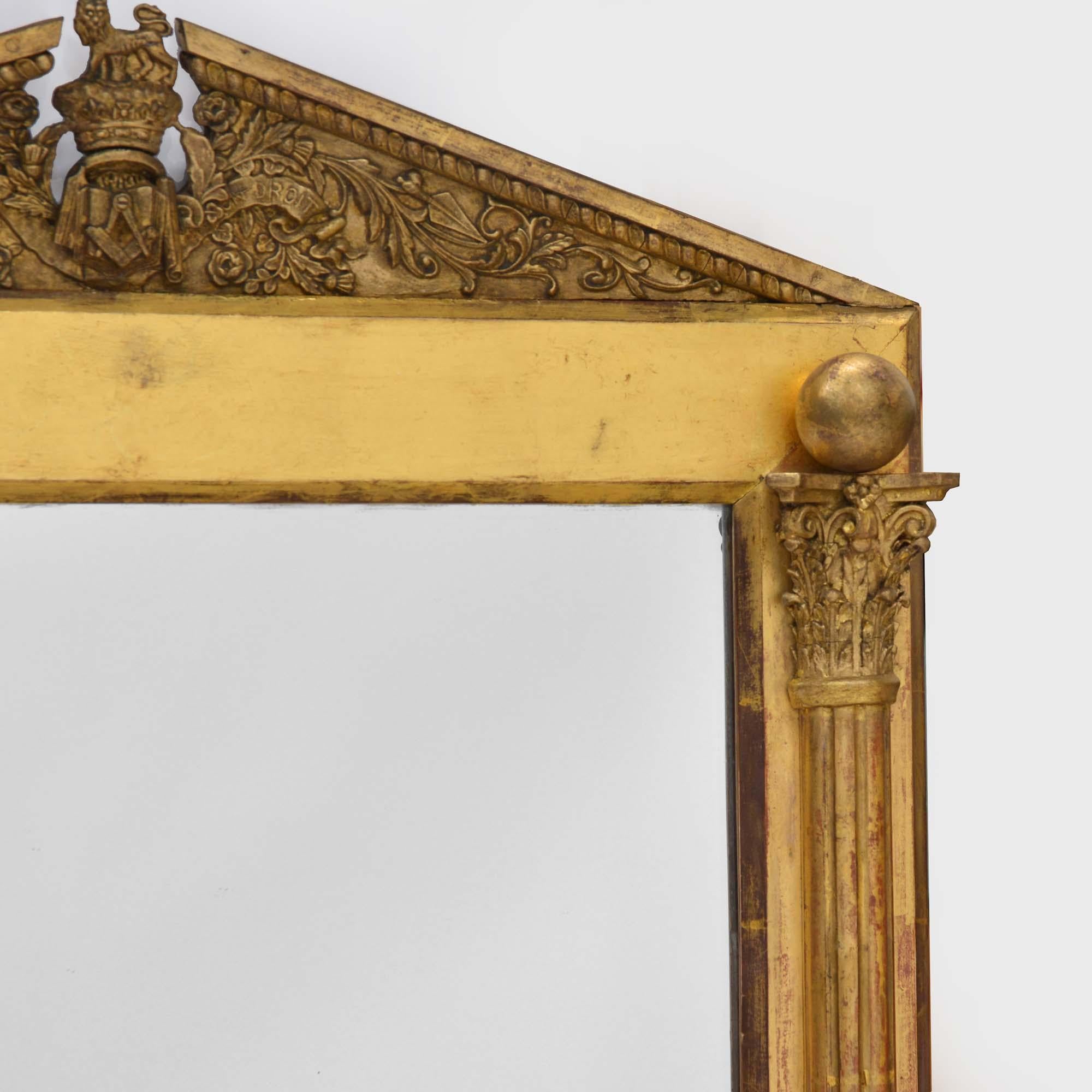 English 19th century antique giltwood mirror For Sale