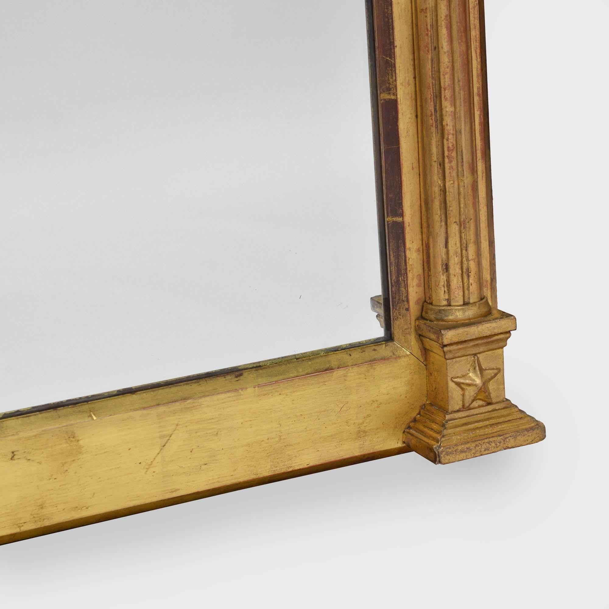 Giltwood 19th century antique giltwood mirror For Sale