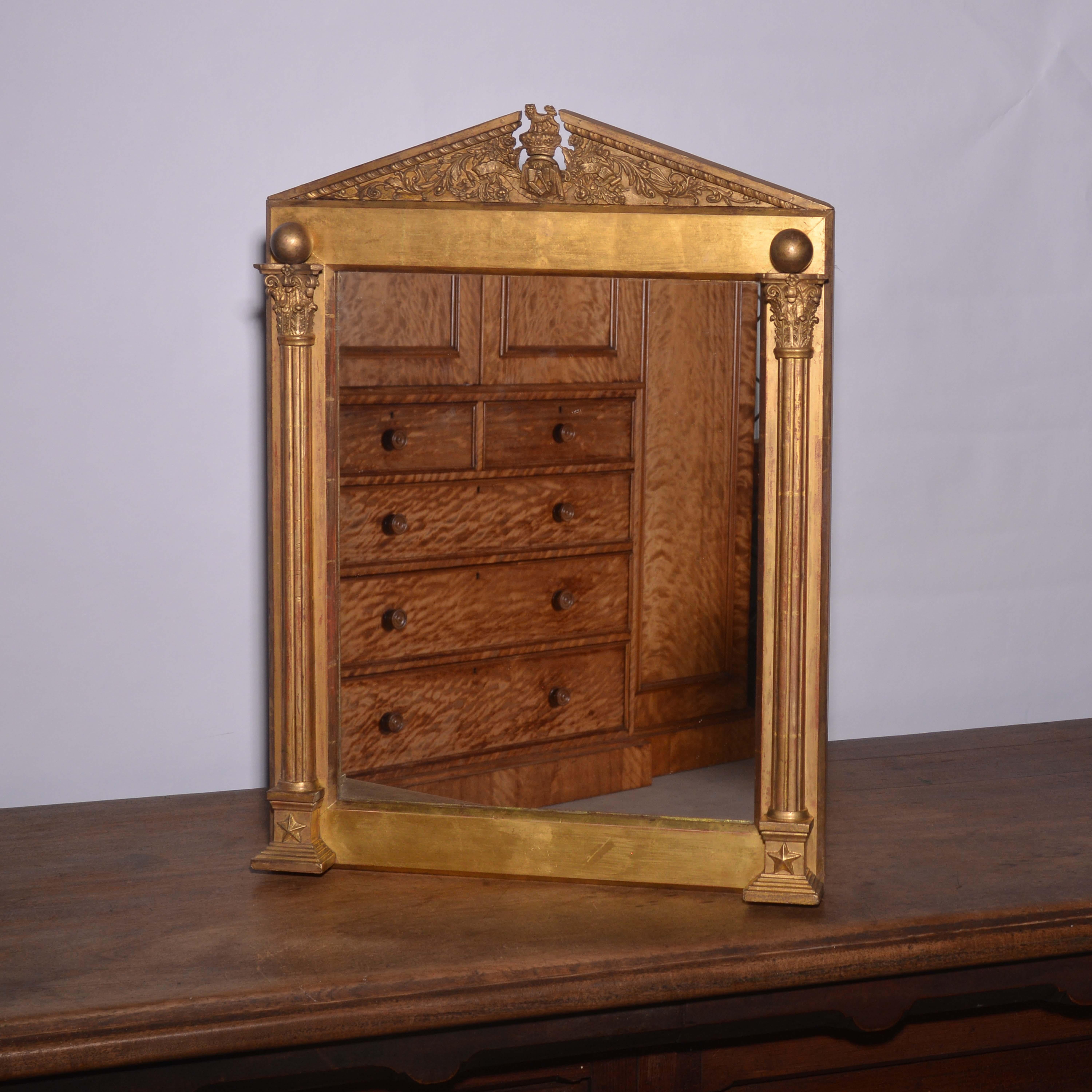 19th century antique giltwood mirror For Sale 2