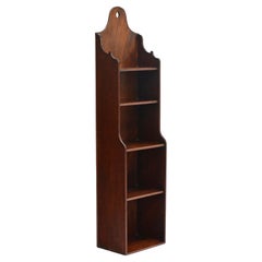 Antique Rare Narrow Georgian mahogany waterfall shelves