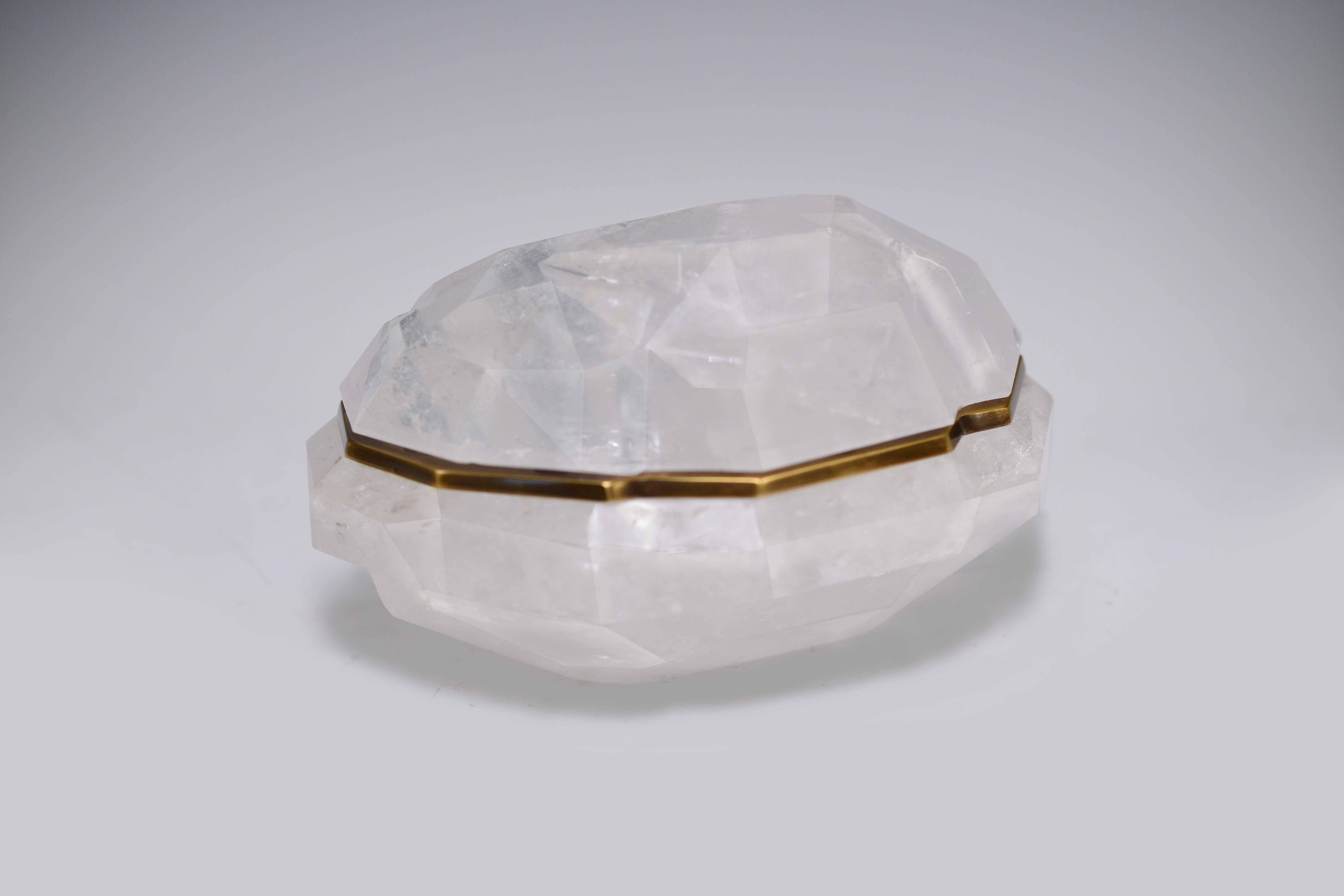 Fine Carved Abstract Form Rock Crystal Box with Cover 1
