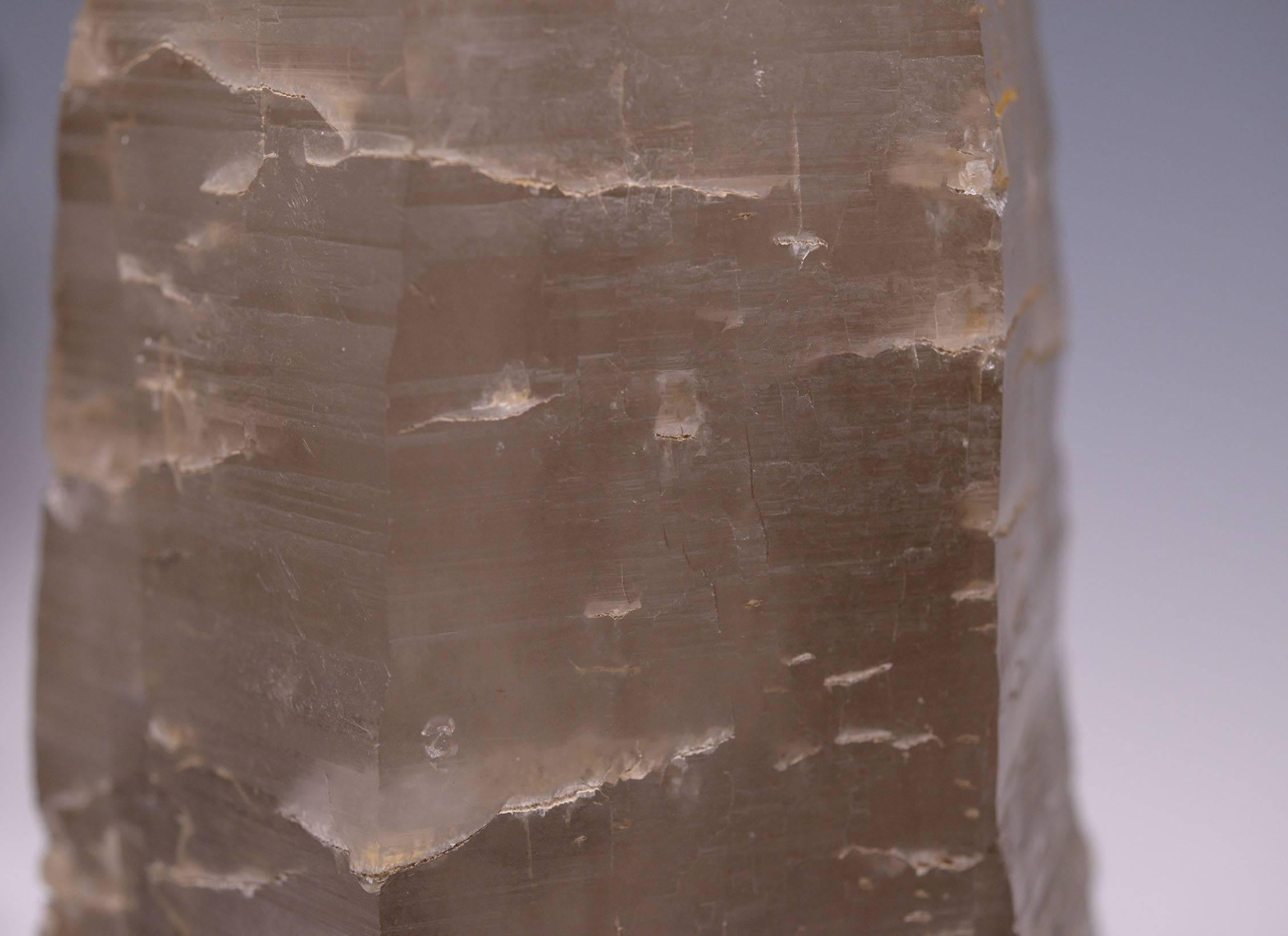Natural Grey Rock Crystal Quartz Obelisk In Excellent Condition For Sale In New York, NY