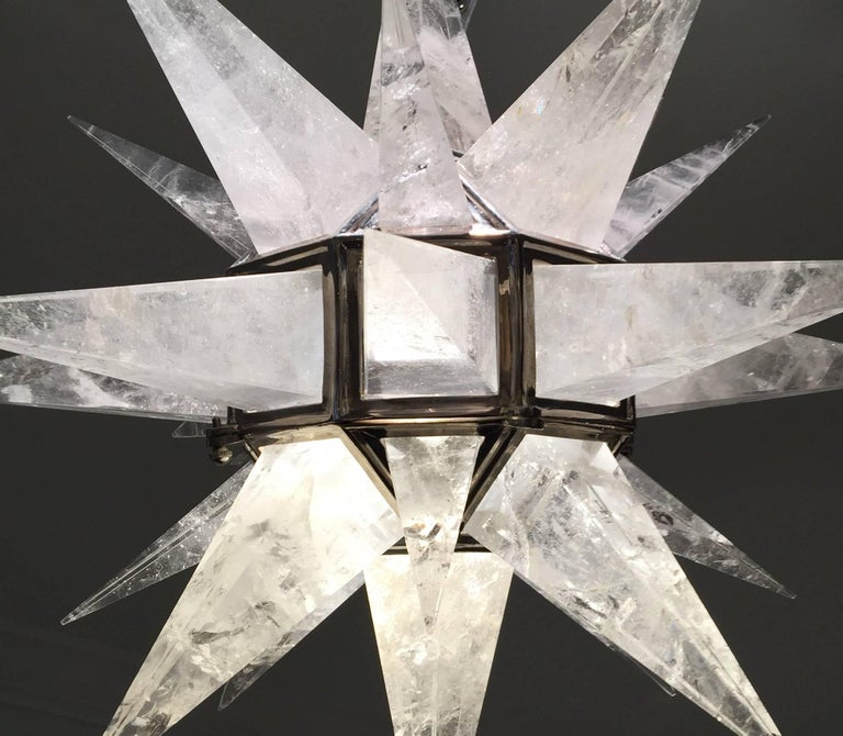 Contemporary Rock Crystal Quartz Chandelier For Sale at 1stdibs