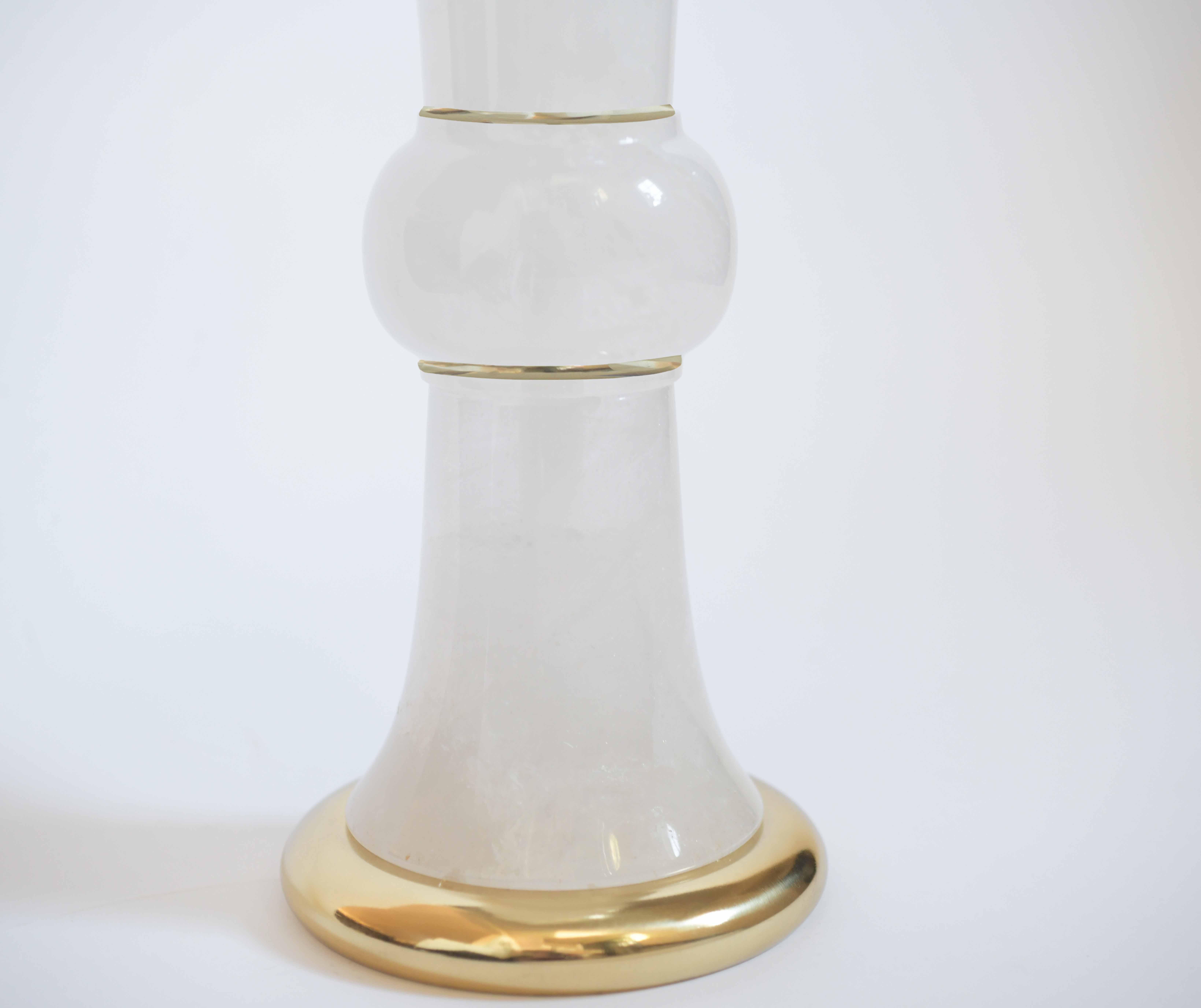 Contemporary Beaker Form Rock Crystal Quartz Lamps For Sale
