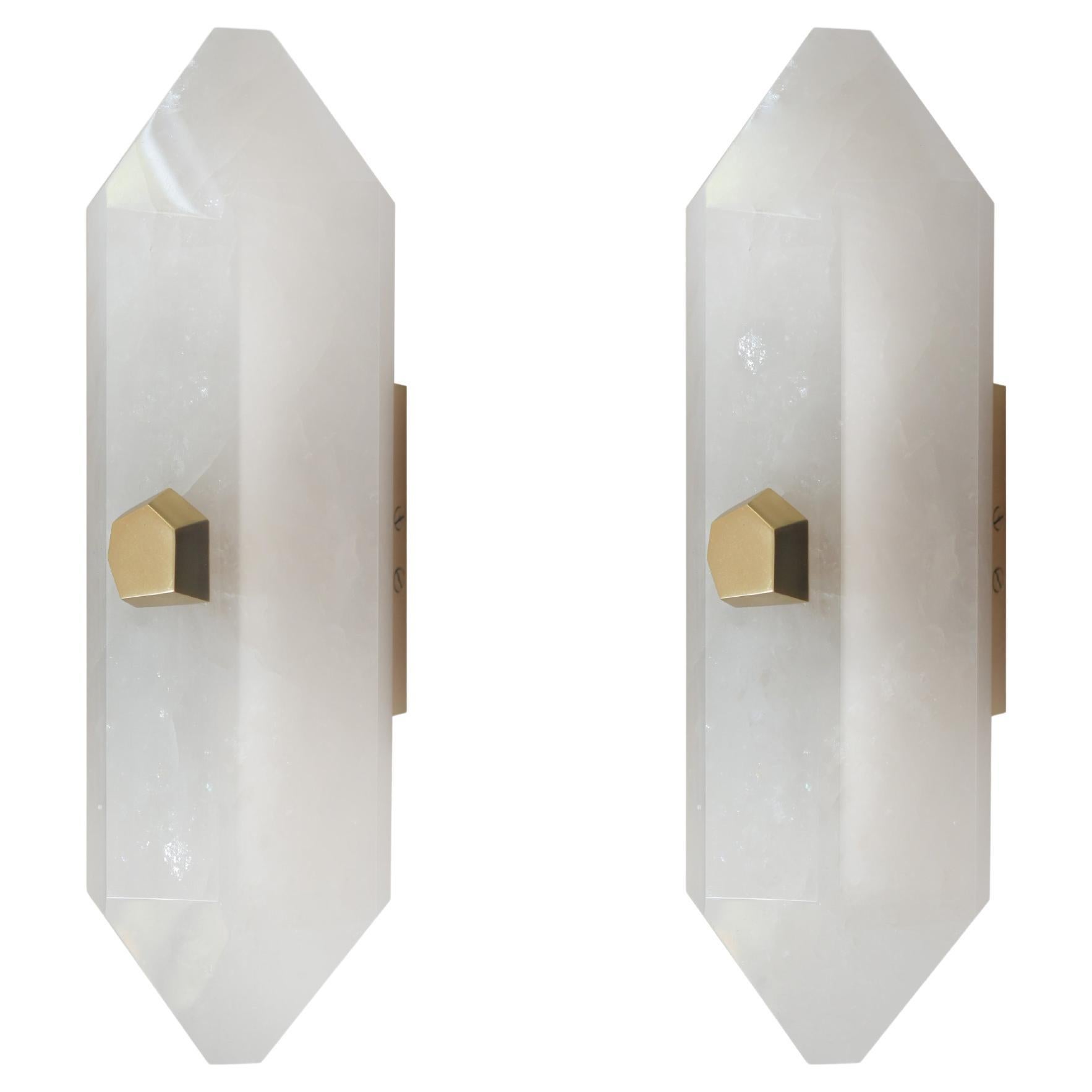 Diamond Form Rock Crystal Sconces by Phoenix