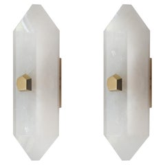 Diamond Form Rock Crystal Sconces by Phoenix