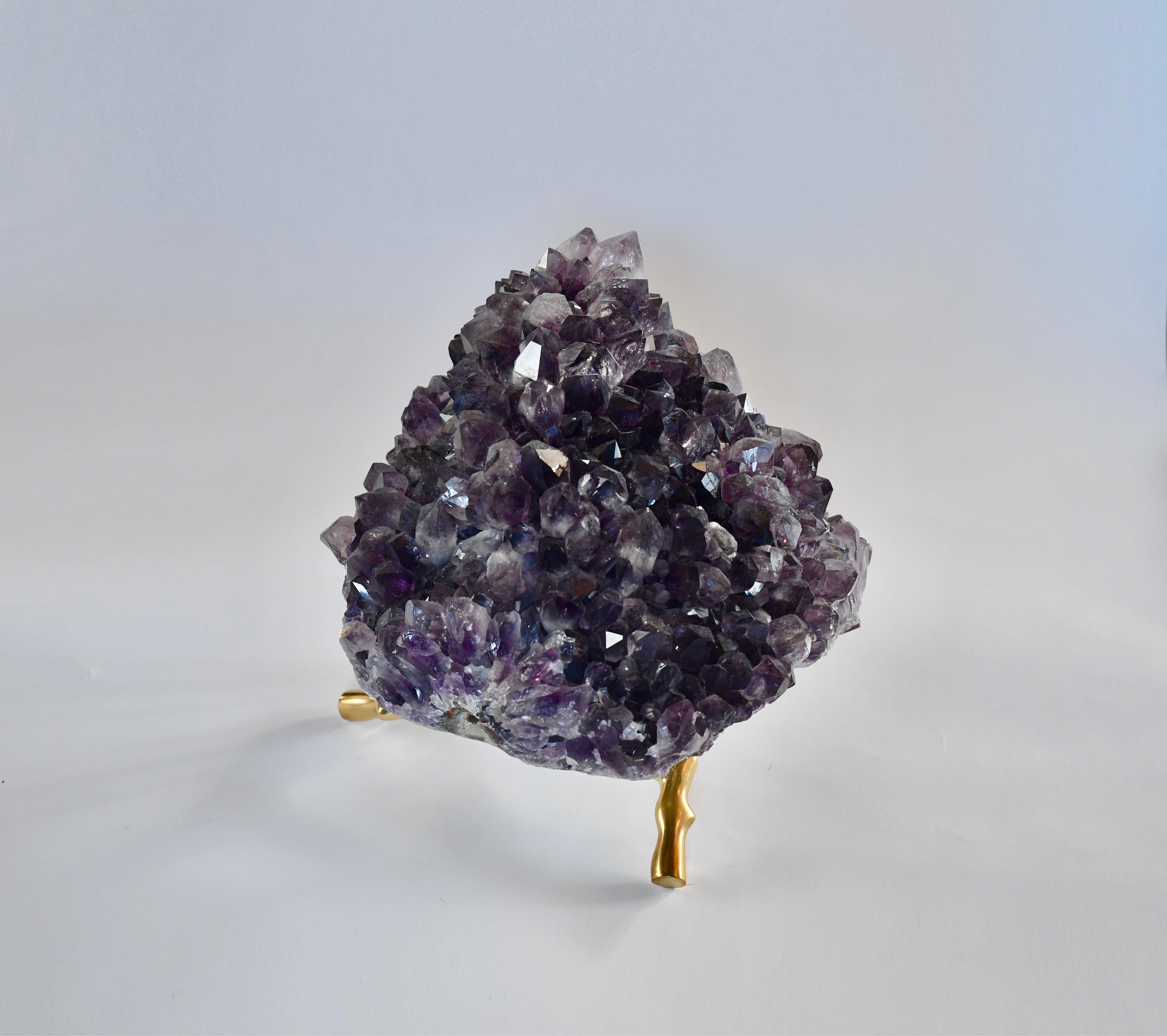 Natural Amethyst Crystal Sculpture In Excellent Condition For Sale In New York, NY
