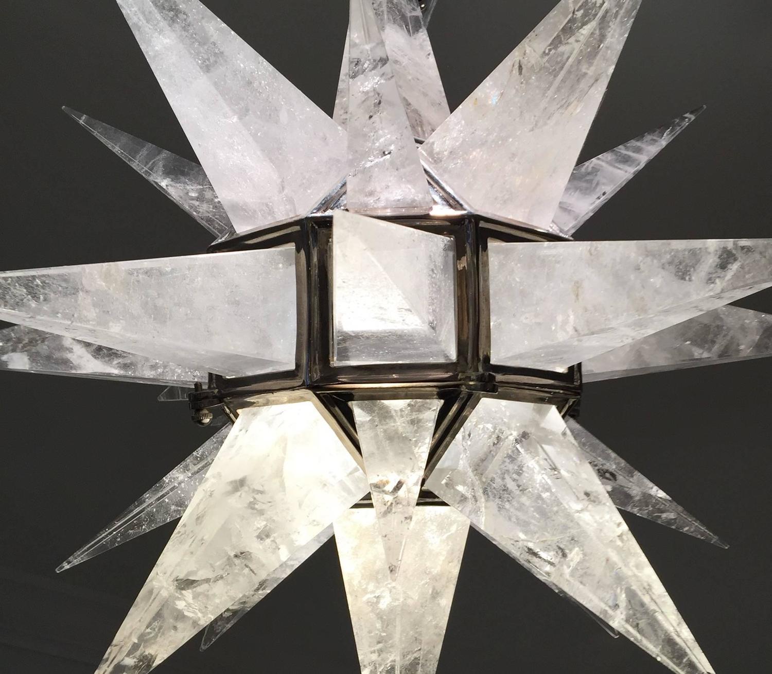 Contemporary Rock Crystal Quartz Chandelier at 1stdibs