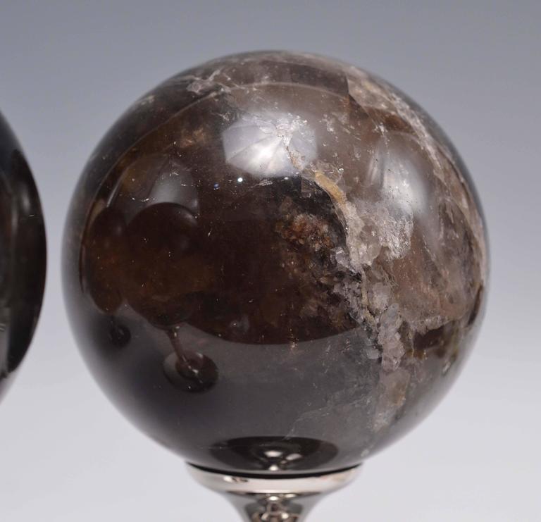 Group of Three Dark Rock Crystal Balls For Sale at 1stdibs