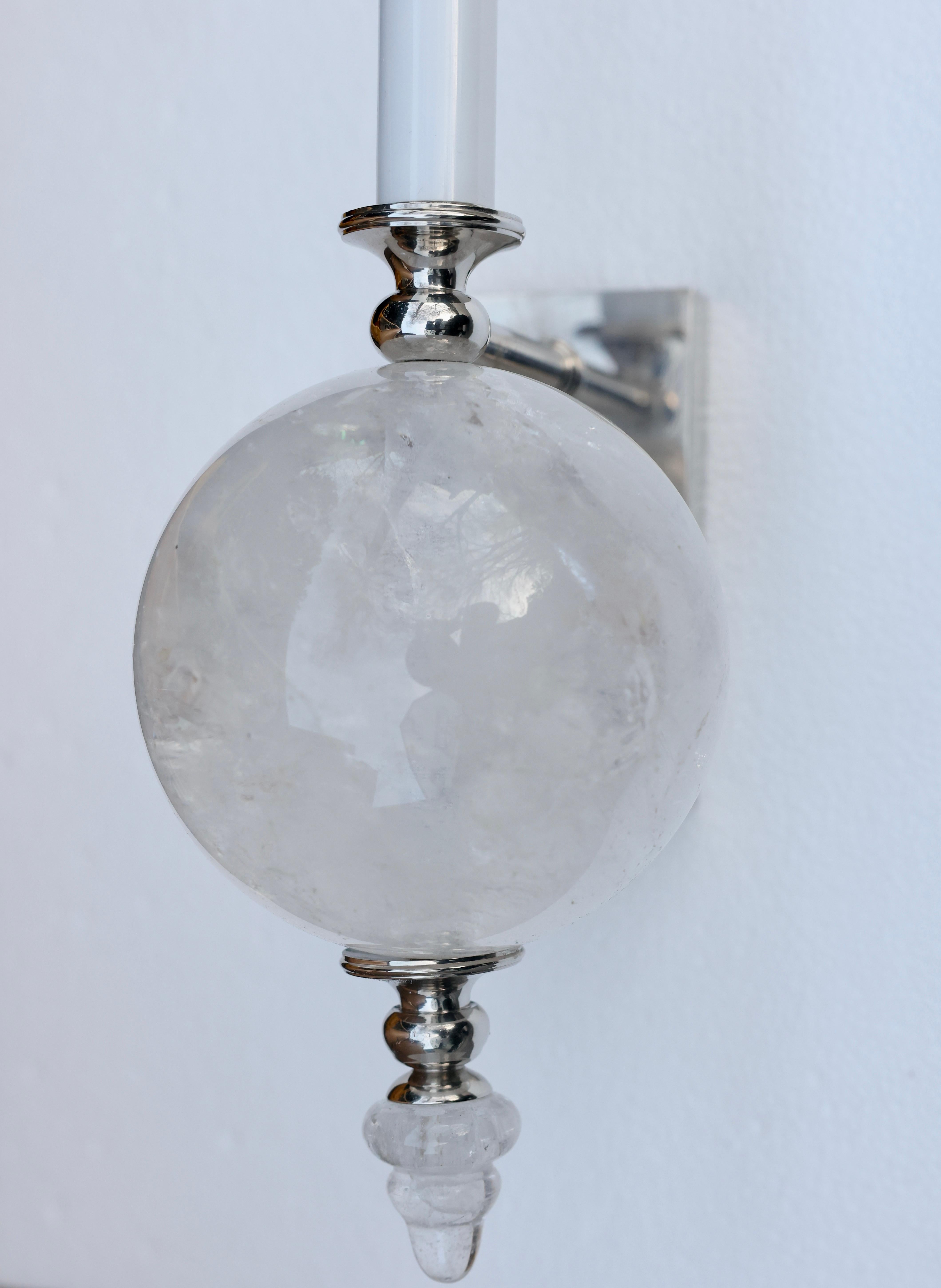 Contemporary CBR Rock Crystal Sconces by Phoenix For Sale